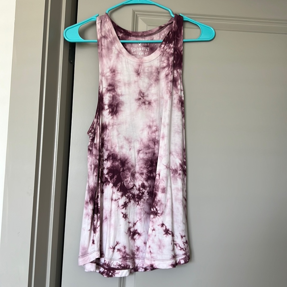 AE purple tie dye tank super soft